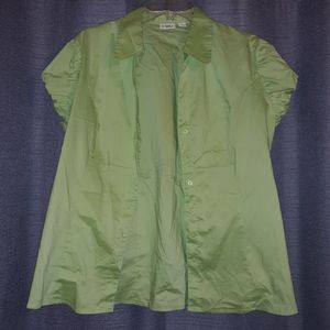 Cato Womens Green button up blouse LG size